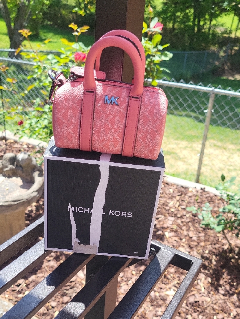 Michael Kors Coral Pink Mini Barrel Satchel - Picture 9 of 12